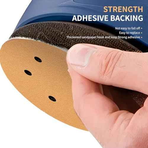 50 PCS 6 Inch 6 Hole Sanding Discs, Hook and Loop 80 120 220 320 400 Assorted Grits Sandpaper Disc for Random Orbital Sander