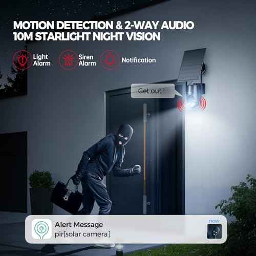 Solar Security Cameras Wireless Outdoor, 2K 360¡Æ View Solar Powered WiFi 3MP Security Camera for Home Security with Color Night Vision, PIR Detection, 2-Way Audio, Motion Alert, Easier to use