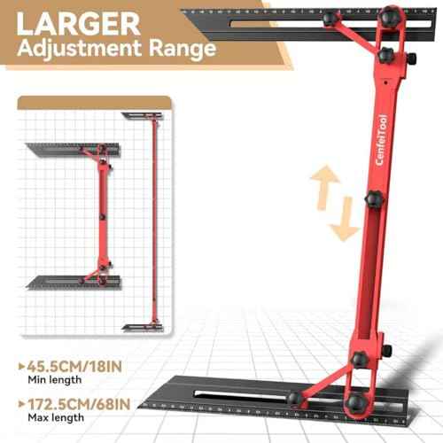 2025 New Upgrade Stair Tread Template Tool, 72¡° Adjustable Length Stair Tread Measuring Tool,Stair Tread Jig for Measuring Stairs,Riser,Stair Gauge Tool Perfect for Carpenters & DIY Projects