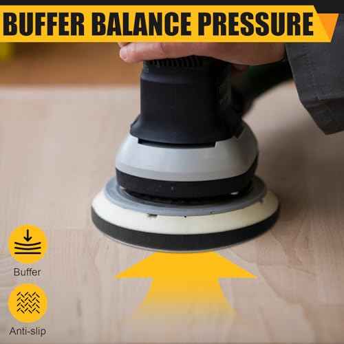 4 Pack Orbital Sander Foam Pad, Professional Foam Sanding Pads for Orbital Sander, 5 Inch 8 Holes Hook and Loop Sponge Sanding Interface pad