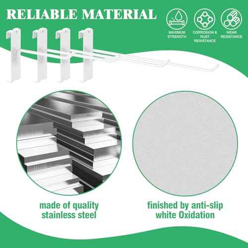 40Pcs 4" 6" 8" 10" Gridwall Display Hooks Assortment Set, White Metal Grid Wall Panel Hanging Display Hook for Garage Shop Retail Storage, Wire Diameter 5mm// 0.2¡°