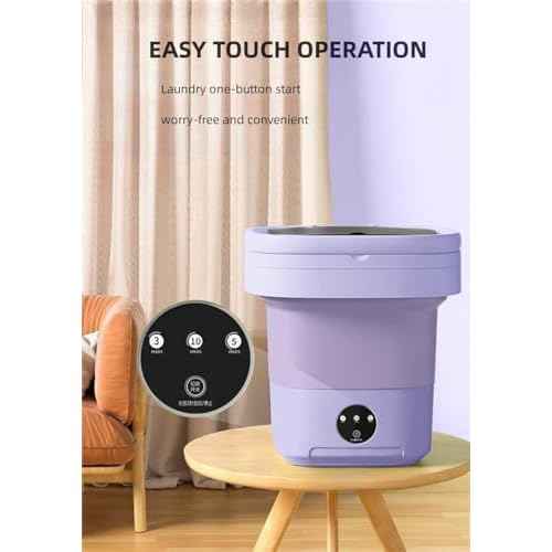 Portable Washing Machine, Mini Washer,16L Upgraded Large Capacity Foldable Washer.Deep Cleaning of Underwear, Baby Clothes and Other Small Clothes.Suitable for Apartments, Dormitories, Hotels.(Purple)