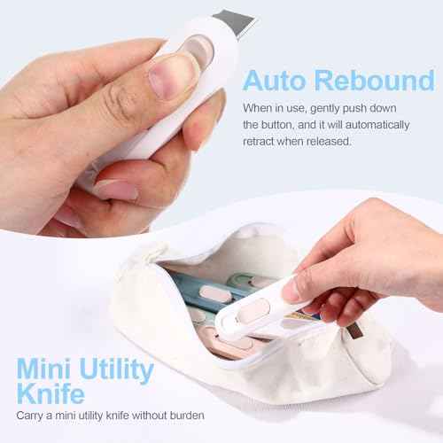 Lasnten 60 Pack Mini Box Cutters Retractable Box Opener Small Package Opener Cute Package Cutter Bulk for Paper, Wrapping, Daily Express Boxes, Envelopes, DIY Craft, Office and Home