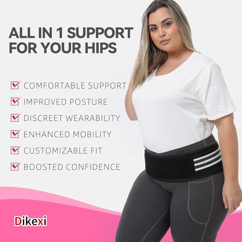 Sacroiliac SI Joint Hip Belt for Women Men-Alleviate Sciatica|Pelvic|Back|Lower Back Support, Pelvic Support Belt, Adjustable Lumbar Pain Relief,Black, S(Hip Size 26"- 31")