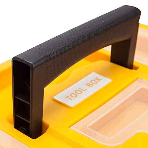 BIG RED ATRJH-3015B Torin 15.5" Plastic Storage Tool Box with Removable Tray, Black/Yellow