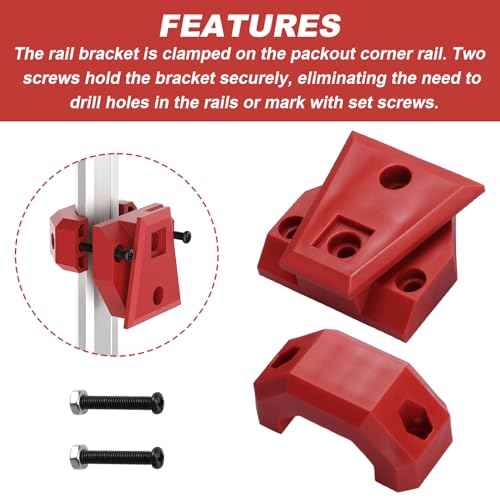 Tool Pouch Mounts (2 Pcs) Fits for Packout Corner Tool Boxes Rail System, Compatible with ToughBuilt ClipTech, Red