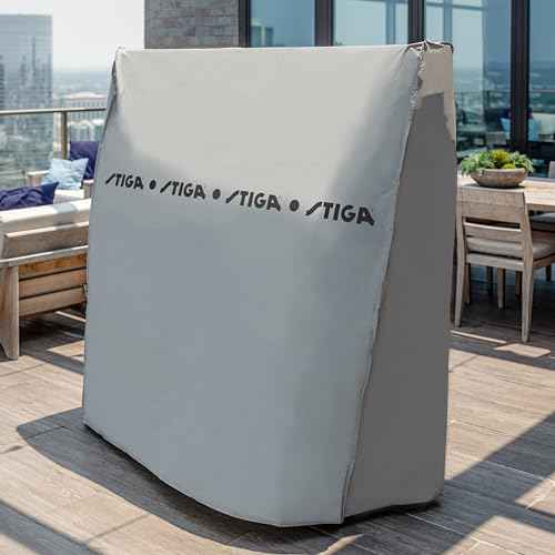 STIGA Universal Ping Pong Table Cover- Outdoor/Indoor - Premium All-Weather Resistant, Rust Resistant, UV Protection ? Elastic Fit on 9¡¯ x 5¡¯ Regulation-Sized Table Tennis Tables in Upright Position