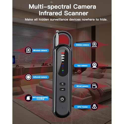 2025 6-in-1 Hidden Camera Detectors, Advanced Camera Detector, GPS Tracker Detector, 6 Mode Hidden Bug and Camera Detector for Travel, Car, Bathroom,Office, Hotel