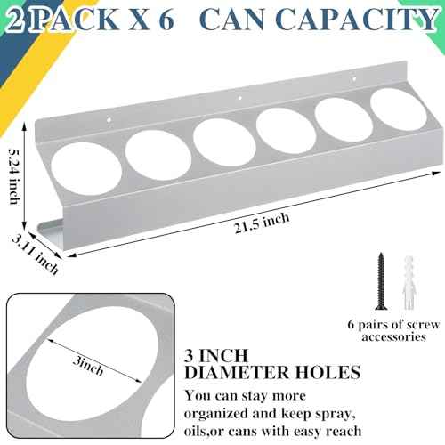 Tandefio Spray Can Holder Wall Mount Spray Bottle Holder Aerosol Can Holder Metal Paint Can Organizer Spray Can Rack for Garage Enclosed Trailer Shop Workspace Storage
