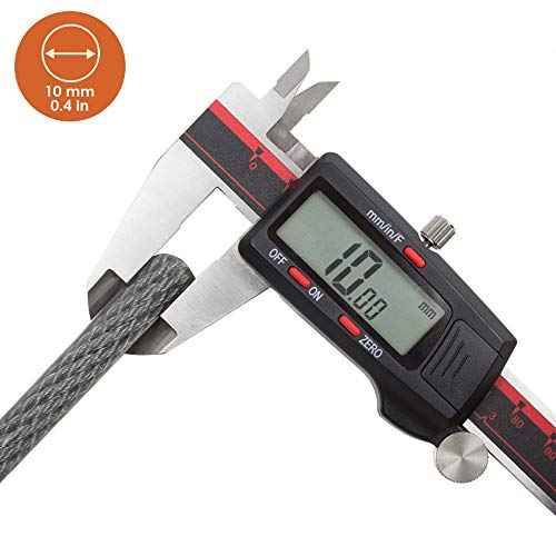 BV Heavy-Duty 15FT Security Cable with Loops - 10mm (3/8 Inch) Cut-Resistant Braided Steel Cable - Versatile & Weatherproof - Security Chain for Padlock, Chain Lock, Wire Lock