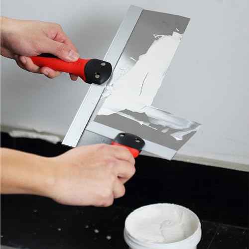 Bates Stainless Steel Putty Knife Set - 5 Pack, 14", 12", 10", 8", 6" Drywall Knives, Scraper Tool
