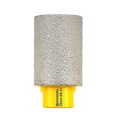 HIGHDRIL Diamond Milling Finger Bits for Enlarging and Shaping Hole,Diameter 35mm (1-3/8") Dry Drilling Core Bit for Porcelain,Hard Ceramic,Granite and Marble