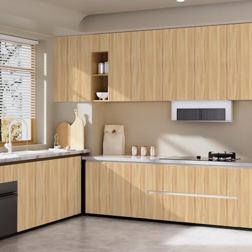 Wood Grain Contact Paper 17.3"x120" Oak Wood Look Peel and Stick Wallpaper Vintage Removable Self Adhesive Vinyl Faux Wood Wallpaper for Cabinets Countertops Covering