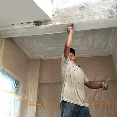 LLPT Tape and Drape 25.6¡±(Unfolded) x 66 Ft Each 2 Pack Pre-Taped Masking Film 0.27 Mil Painters Plastic Drop Cloth for Auto Wall Furniture Painting Protection (MFT652)