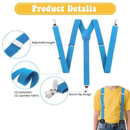 MOVINPE Halloween Costume Accessories, Steampunk Goggles Glasses Yellow Beanie Hats Elastic Suspenders Socks Gloves Buttons Halloween Cosplay Party Set