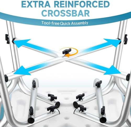 Shower Chair for Inside Shower, FSA/HSA Eligible 600 lbs Heavy Duty Shower Chair for Elderly and Disabled, Height Adjustable Shower Chair with Arms and Back, Bath Chairs for Seniors, Adults, Handicap