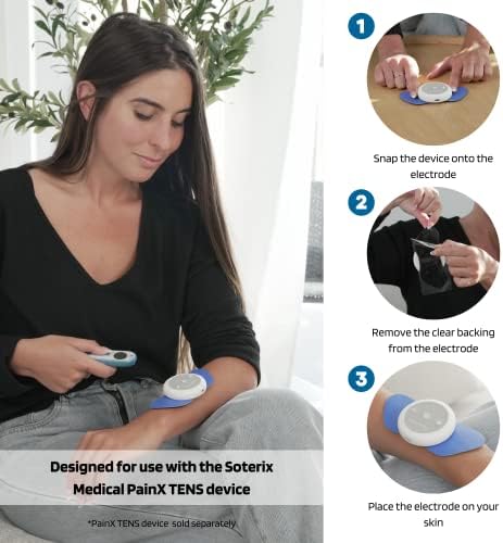 Soterix PainX TENS Unit Electrode Gel Pad Refills - 1 Pack of 6 Pads (Small) - Muscle Stimulator Relaxer Wireless Pads for Relief on Knee, Back, Neck