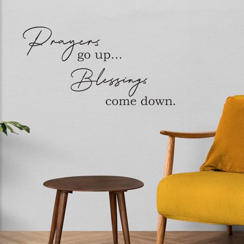 Prayers Go Up Blessings Come Down Vinyl Wall Decal Inspirational Sayings Living Room Bedroom Wall Decal Home Decoration