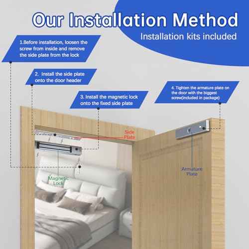 Upgrade Electric Magnetic Lock for Door 600lb Electromagnetic Door Lock Kit Access Control System, 2 Remote Control, Built-in Door Buzzer Entry System