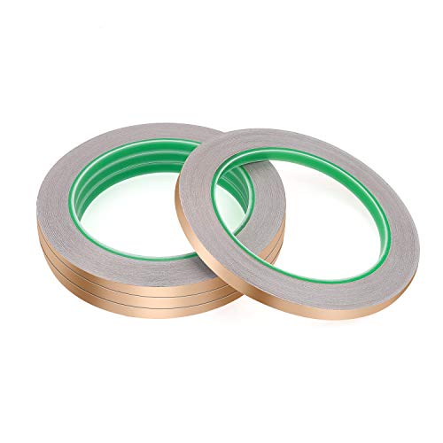 4 Pieces Copper Foil Tape (1/4 inch X 22 Yards Each) with Double-Sided Conductive Adhesive, Copper Foil Tape with Conductive Adhesive for Paper Circuits, Electrical Repairs, Grounding