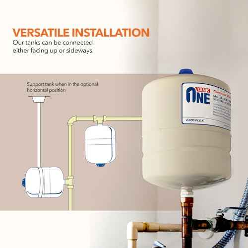 2.1 Gallon Thermal Expansion Tank, 304 Grade Stainless Steel 3/4" MNPT Connection, Butyl Rubber Diaphragm, Prevent hot Water from backflowing into The Cold Water Pipe line