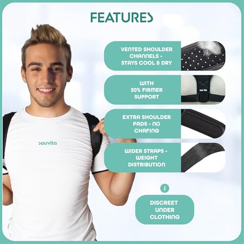Posture Corrector for Women & Men - Fully Adjustable Back Brace Posture Corrector for Men & Women - Shoulder Brace - Back Straightener - Shoulder Support - Neck, Upper and Mid Spine Support