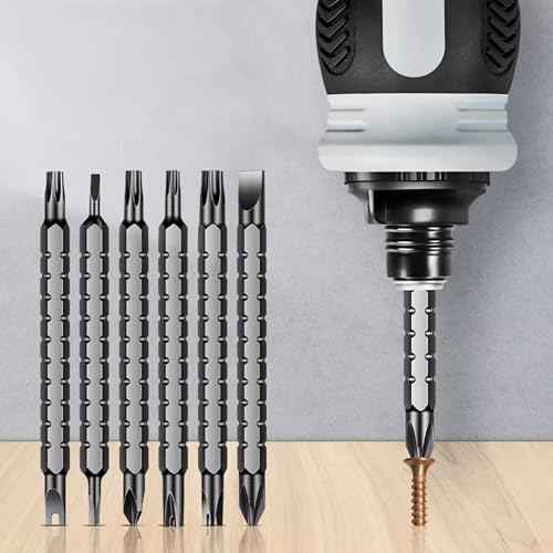 Short ratchet screwdriver CR-V hardened hard dual-purpose screwdriver head Telescopic dual-purpose screwdriver cross Slotted screwdriver head Screwdriver powerful magnetic multi-function