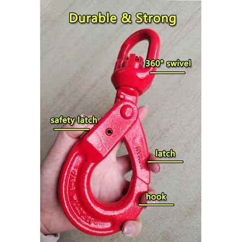Swivel Self-Locking Hook 11684 lbs Heavy Duty Swivel Lifting Hook Swivel Lifting Hook Hoist Hook Sling Heavy Cargo ¡¼5.3ton¡½