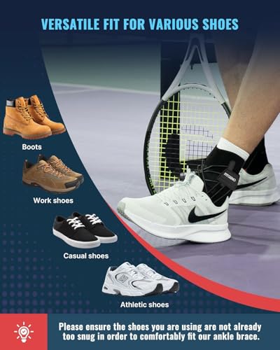 Fit Geno Ankle Brace for Sprained Ankles - Adjustable Breathable Support with Quick-Release Straps for Pain Relief and Swelling Reduction for Men and Women (Left M/L, Ankle size 9''-9.8'')