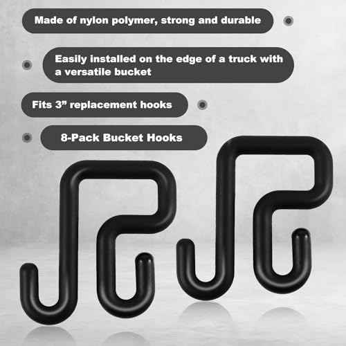 CNQLIS 8 Pack 3" Lineman Bucket Hooks for Blankets, Aerial Basket Hooks, Lineman Bucket Tool Holders, Tool Bag