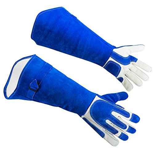 Animal Handling Gloves Bite Proof Reinforced Leather for Dog Training Cat Scratch Falcon Reptile Grabbing Snake