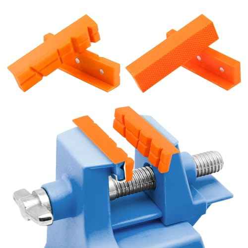 4" Vise Jaw Pads, Magnetic Soft Jaws Protective Covers for Bench Vise, Multi-Groove and Textured Inserts for Clamping Woodworking Metal Plastics, 2 Pair
