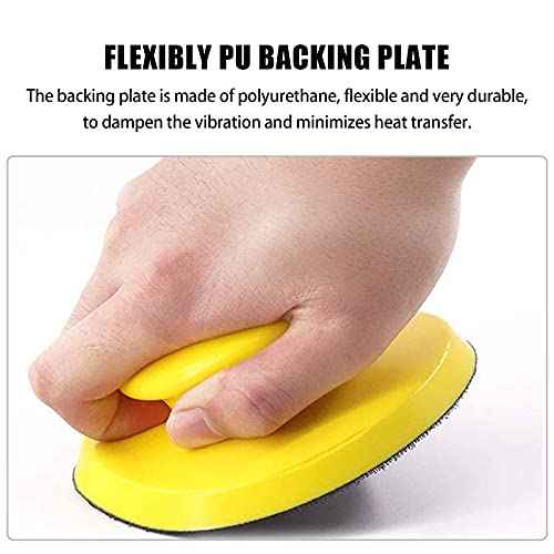 VIBRATITE 5 Inch Hook and Loop Round & Mouse Hand Sanding Block, Ideal for Woodworking, Furniture Restoration, Home and Automotive Body,Sanding Pad Hook Backing Plate for Sanders or Polishers,2PCS