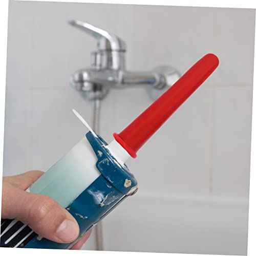 IMIKEYA 20pcs Nozzle Protective Cover Caulk Saving Caps Caulk Tip Covers Sealer Saver ing ing Sleeves Sealing Emulsion Red Glass Protective