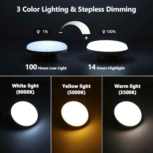 12000mAh (45W) Camping Hanging Tent Light Emergency Power Outage Lantern Home Use 4000LM 3 Modes IPX5 Waterproof Outdoor Walking Rock Climbing Work Rechargeable Camping Light