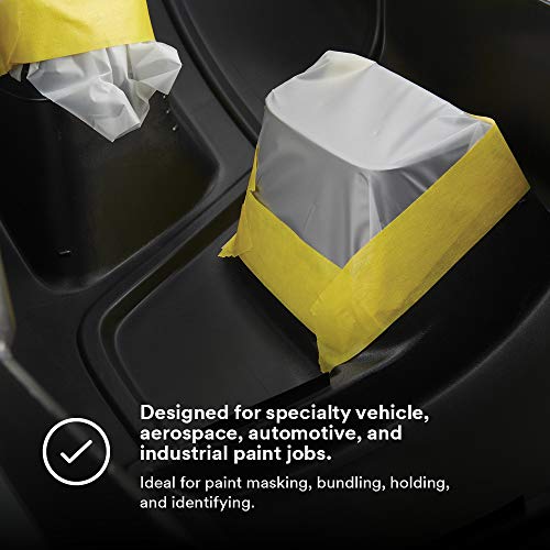 3M 301+ High Performance Masking Tape, Yellow, 18 mm x 55 m - High Performance Holding and Masking Tape for Automotive, Specialty Vehicle and Industrial Markets (Pack of 1)