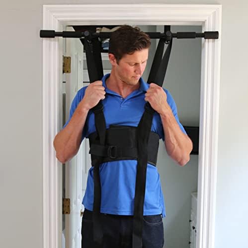 Sit and Decompress Back Stretcher 3 Minutes A Day Low Back Traction Therapy Spinal Decompression Inversion Table Alternative Safe for All Back Conditions (Large Harness No Bar)