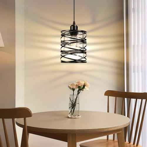 Pendant Lights 3 Pack Kitchen Lights with Bubble Seeded Glass Island Lights Black Hanging Light for Kitchen, Dining Room, Bathroom, Entryway, Restaurant