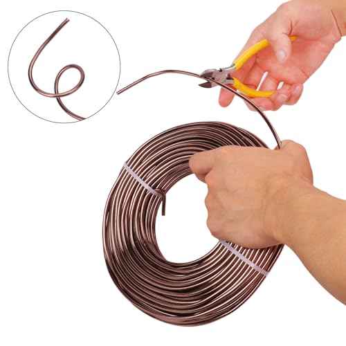 98 Feet Brown Anodized Aluminum Bonsai Training Wire, 4.0mm Anodized Aluminum Wire, 98 Feet Bonsai Plant Wire, Professional Grade Bonsai Training Wire for Crafts, Sculpting, Home Decoration