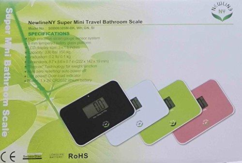 NewlineNY Auto Step On Super Mini Travel Bathroom Scale, 5.25" x 8.5" SBB0638SM: Strawberry Ice