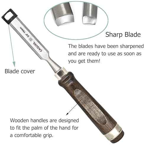 11" Wood Chisel Sets for Woodworking, Semi-Circular Edge Blade Chisel Woodworking Tools, Woodwork Chisel Carpentry Tools-4 Pack