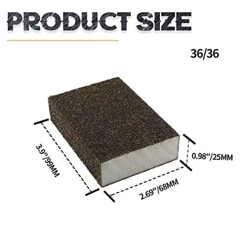 8 PCS Sanding Sponges, 36 Coarse Sanding Blocks Both Wet and Dry, Washable and Reusable, for Grinding and polishing