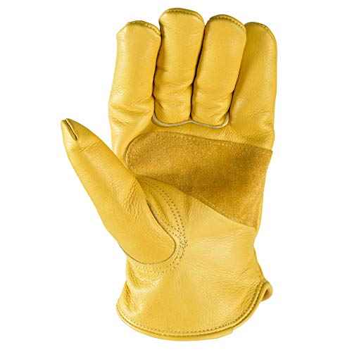 Wells Lamont Men's Winter Work Gloves, | Puncture, Abrasion Resistant | 100-gram Thinsulate, Cowhide Leather, Fleece-Lined Leather | Extra Large (1108XL), Saddletan