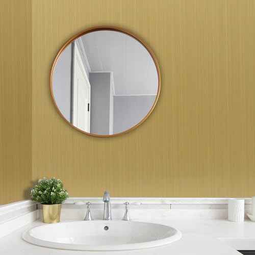Peel and Stick Wallpaper Border Mirror Edging Tape Sticker for Bathroom Kitchen Table Decoration (Brushed Gold, 32.8ft x 3.9in)