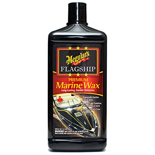 Meguiar's M6332 Flagship Premium Marine Wax, Easy to Use Boat Polish and Wax, Remove Scratches, Swirls, and Oxidation While Leaving Lasting Protection, 32 Oz Bottle