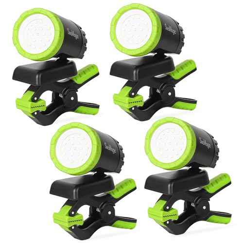 4-Pack Rechargeable LED Work Lights, 360-Degree Adjustable Spotlights with Magnetic Base, Clamp Lights for Barbecue, Workshop, Construction Site, Car Repairing and Home Using
