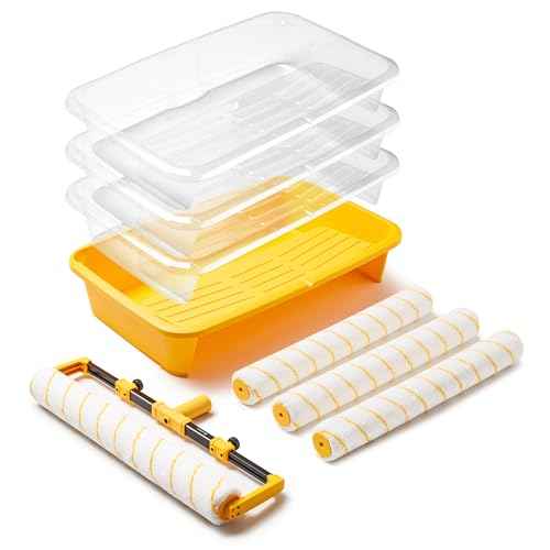 Voomey 18" Paint Roller kit£¬9 Piece 18 inch Paint Roller£¬18 Paint Roller Tray with Liner,Microfiber Paint Roller,Paint kit for House Painting