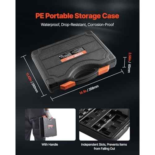 VEVOR Torx Bit Socket and External Torx Socket Set, 60-Piece T6-T70, TT6-TT70, TP8-TP60, E4-E24, S2 Alloy Steel and Cr-V Steel, 1/4 in, 3/8 in, and 1/2 in Drives, with Enhanced Storage Case, Hand Use