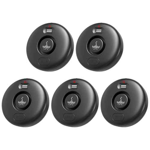 5 Pack Black Water Leak Alarm Detector, 120dB Loud Alert Water Sensor, IP66 Waterproof, Sensitive Leak and Drip Alert, Easy Installation for Home, Basement Flood Prevention, Bathroom, Sink, Laundry