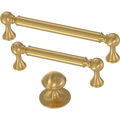 FRANKLIN BRASS Classic Farmhouse (10-Pack) Cabinet Handles 5-1/16" Hole Center Pulls | Modern Gold Hardware Kitchen Door, Drawers, Dressers, Furniture P41930C-117-B